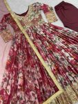 DESIGNER CHINON EMBROIDERY SEQUENCE WORK GOWN BOTTOM WITRH DUPATTA PARTY WEAR WHOLESALE PRICE ETHNIC GARMENT (3)