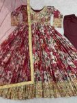 DESIGNER CHINON EMBROIDERY SEQUENCE WORK GOWN BOTTOM WITRH DUPATTA PARTY WEAR WHOLESALE PRICE ETHNIC GARMENT (3)