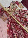 DESIGNER CHINON EMBROIDERY SEQUENCE WORK GOWN BOTTOM WITRH DUPATTA PARTY WEAR WHOLESALE PRICE ETHNIC GARMENT (3)
