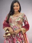 DESIGNER CHINON EMBROIDERY SEQUENCE WORK GOWN BOTTOM WITRH DUPATTA PARTY WEAR WHOLESALE PRICE ETHNIC GARMENT (3)