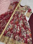 DESIGNER CHINON EMBROIDERY SEQUENCE WORK GOWN BOTTOM WITRH DUPATTA PARTY WEAR WHOLESALE PRICE ETHNIC GARMENT (3)