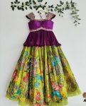 DESIGNER CHINON EMBROIDERY SEQUENCE WORK KID’S KEDIYA STYLE TOP LEHENGA WITH DUPATTA WEDDING WEAR WHOLESALE PRICE ETHNIC GARMENT (8)