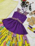 DESIGNER CHINON EMBROIDERY SEQUENCE WORK KID’S KEDIYA STYLE TOP LEHENGA WITH DUPATTA WEDDING WEAR WHOLESALE PRICE ETHNIC GARMENT (8)