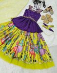DESIGNER CHINON EMBROIDERY SEQUENCE WORK KID’S KEDIYA STYLE TOP LEHENGA WITH DUPATTA WEDDING WEAR WHOLESALE PRICE ETHNIC GARMENT (8)