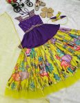 DESIGNER CHINON EMBROIDERY SEQUENCE WORK KID’S KEDIYA STYLE TOP LEHENGA WITH DUPATTA WEDDING WEAR WHOLESALE PRICE ETHNIC GARMENT (8)