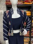 DESIGNER CHINON EMBROIDERY SEQUENCE WORK PALAZZO WITH STITCHED BLOUSE AND KOTI PART WEAR WHOLESALE PRICE ETHNIC GARMENT (4)