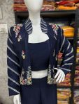 DESIGNER CHINON EMBROIDERY SEQUENCE WORK PALAZZO WITH STITCHED BLOUSE AND KOTI PART WEAR WHOLESALE PRICE ETHNIC GARMENT (4)