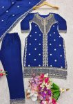 DESIGNER CHINON EMBROIDERY SEQUENCE WORK TOP BOTTOM WITH DUPATTA PARTY WEAR WHOLESALE PRICE ETHNIC GARMENT (4)