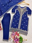 DESIGNER CHINON EMBROIDERY SEQUENCE WORK TOP BOTTOM WITH DUPATTA PARTY WEAR WHOLESALE PRICE ETHNIC GARMENT (4)