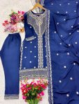 DESIGNER CHINON EMBROIDERY SEQUENCE WORK TOP BOTTOM WITH DUPATTA PARTY WEAR WHOLESALE PRICE ETHNIC GARMENT (4)