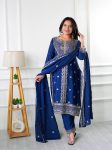 DESIGNER CHINON EMBROIDERY SEQUENCE WORK TOP BOTTOM WITH DUPATTA PARTY WEAR WHOLESALE PRICE ETHNIC GARMENT (4)