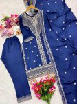 DESIGNER CHINON EMBROIDERY SEQUENCE WORK TOP BOTTOM WITH DUPATTA PARTY WEAR WHOLESALE PRICE ETHNIC GARMENT (4)