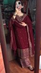 DESIGNER CHINON EMBROIDERY SEQUENCE WORK TOP PALAZZO WITH DUPATTA PARTY WEAR WHOLESALE PRICE ETHNIC GARMENT (26)