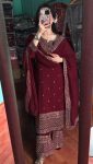 DESIGNER CHINON EMBROIDERY SEQUENCE WORK TOP PALAZZO WITH DUPATTA PARTY WEAR WHOLESALE PRICE ETHNIC GARMENT (26)