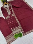 DESIGNER CHINON EMBROIDERY SEQUENCE WORK TOP PALAZZO WITH DUPATTA PARTY WEAR WHOLESALE PRICE ETHNIC GARMENT (26)
