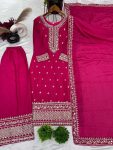 DESIGNER CHINON EMBROIDERY SEQUENCE WORK TOP PALAZZO WITH DUPATTA PARTY WEAR WHOLESALE PRICE ETHNIC GARMENT (36)