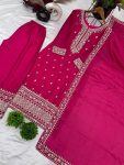 DESIGNER CHINON EMBROIDERY SEQUENCE WORK TOP PALAZZO WITH DUPATTA PARTY WEAR WHOLESALE PRICE ETHNIC GARMENT (36)