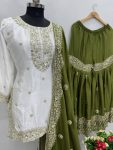 DESIGNER CHINON EMBROIDERY SEQUENCE WORK TOP SHARARA WITH DUPATTA FESTIVE WEAR WHOLESALE PRICE ETHNIC GARMENT (3)