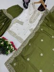 DESIGNER CHINON EMBROIDERY SEQUENCE WORK TOP SHARARA WITH DUPATTA FESTIVE WEAR WHOLESALE PRICE ETHNIC GARMENT (3)