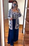 DESIGNER CHINON EMBROIDERY WORK DRAPE SKIRT FULLY STITCHED BLOUSE WITH KOTI PARTY WEAR WHOLESALE PRICE ETHNIC GARMENT (1)