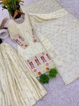 DESIGNER CHINON EMBROIDREY SEQUENCE WORK TOP GHARARA WITH DUPATTA PARTY WEAR WHOLESALE PRICE ETHNIC GARMENT (6)