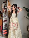 DESIGNER CHINON EMBROIDREY SEQUENCE WORK TOP GHARARA WITH DUPATTA PARTY WEAR WHOLESALE PRICE ETHNIC GARMENT (6)