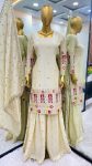 DESIGNER CHINON EMBROIDREY SEQUENCE WORK TOP GHARARA WITH DUPATTA PARTY WEAR WHOLESALE PRICE ETHNIC GARMENT (6)