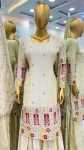 DESIGNER CHINON EMBROIDREY SEQUENCE WORK TOP GHARARA WITH DUPATTA PARTY WEAR WHOLESALE PRICE ETHNIC GARMENT (6)