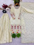 DESIGNER CHINON EMBROIDREY SEQUENCE WORK TOP GHARARA WITH DUPATTA PARTY WEAR WHOLESALE PRICE ETHNIC GARMENT (6)
