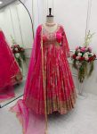 DESIGNER CHINON SILK DIGITAL PRINTED AND EMBROIDERY SEQUENCE WORK GOWN BOTTOM WITH DUPATTA WEDDING WEAR WHOLESALE PRICE ETHNIC GARMENT (3)