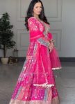 DESIGNER CHINON SILK DIGITAL PRINTED AND EMBROIDERY SEQUENCE WORK GOWN BOTTOM WITH DUPATTA WEDDING WEAR WHOLESALE PRICE ETHNIC GARMENT (3)
