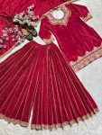 DESIGNER CHINON SILK EMBROIDERY CODING SEQUENCE WORK TOP PALAZZO WITH DUPATTA FESTIVE WEAR WHOLESALE PRICE ETHNIC GARMENT (14)