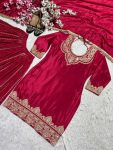 DESIGNER CHINON SILK EMBROIDERY CODING SEQUENCE WORK TOP PALAZZO WITH DUPATTA FESTIVE WEAR WHOLESALE PRICE ETHNIC GARMENT (14)