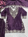 DESIGNER CHINON SILK EMBROIDERY CODING SEQUENCE WORK TOP PALAZZO WITH DUPATTA PARTY WEAR WHOLESALE PRICE ETHNIC GARMENT (7)