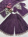 DESIGNER CHINON SILK EMBROIDERY CODING SEQUENCE WORK TOP PALAZZO WITH DUPATTA PARTY WEAR WHOLESALE PRICE ETHNIC GARMENT (7)