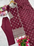 DESIGNER CHINON SILK EMBROIDERY SEQUENCE WORK TOP BOTTOM WITH DUPATTA FESTIVE WEAR WHOLESALE PRICE ETHNIC GARMENT (7)