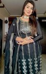 DESIGNER CHINON SILK EMBROIDERY SEQUENCE WORK TOP BOTTOM WITH DUPATTA FESTIVE WEAR WHOLESALE PRICE ETHNIC GARMENT (5)