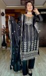 DESIGNER CHINON SILK EMBROIDERY SEQUENCE WORK TOP BOTTOM WITH DUPATTA FESTIVE WEAR WHOLESALE PRICE ETHNIC GARMENT (5)