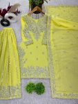 DESIGNER CHINON SILK EMBROIDERY SEQUENCE WORK TOP GHARARA WITH DUPATTA PARTY WEAR WHOLESALE PRICE ETHNIC GARMENT (3)