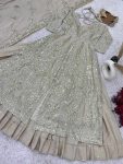 DESIGNER CHINON SILK EMBROIDERY SEQUENCE WORK TOP LEHENGA WITH DUPATTA WEDDING WEAR WHOLESALE PRICE ETHNIC GARMENT (13)