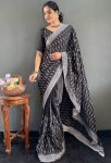 DESIGNER CHINON SILK MULTI SEQUENCE WORK READY TO WEAR SAREE WITH UNSTITCHED BLOUSE PARTYWEAR WHOLESALE PRICE ETHNIC GARMENT (23)