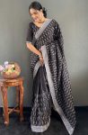 DESIGNER CHINON SILK MULTI SEQUENCE WORK READY TO WEAR SAREE WITH UNSTITCHED BLOUSE PARTYWEAR WHOLESALE PRICE ETHNIC GARMENT (23)