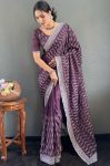 DESIGNER CHINON SILK MULTI SEQUENCE WORK READY TO WEAR SAREE WITH UNSTITCHED BLOUSE PARTYWEAR WHOLESALE PRICE ETHNIC GARMENT (32)