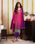 DESIGNER CHINON SILK PRINT WITH SEQUENCE EMBROIDERY WORK TOP BOTTOM WITH DUPATTA PINK
