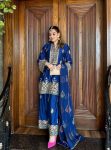 DESIGNER CHINON SILK SEQUENCE EMBROIDERY WORK TOP PALAZZO WITH DUPATTA FESTIVE WEAR WHOLESALE PRICE ETHNIC GARMENT (7)