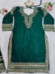 DESIGNER CHINON SILK THREAD SEQUENCE WORK TOP SHARARA WITH DUPATTA PARTY WEAR WHOLESALE PRICE ETHNIC GARMENT (9)