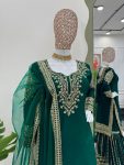 DESIGNER CHINON SILK THREAD SEQUENCE WORK TOP SHARARA WITH DUPATTA PARTY WEAR WHOLESALE PRICE ETHNIC GARMENT (9)