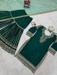 DESIGNER CHINON SILK THREAD SEQUENCE WORK TOP SHARARA WITH DUPATTA PARTY WEAR WHOLESALE PRICE ETHNIC GARMENT (9)