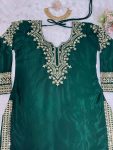 DESIGNER CHINON SILK THREAD SEQUENCE WORK TOP SHARARA WITH DUPATTA PARTY WEAR WHOLESALE PRICE ETHNIC GARMENT (9)