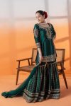 DESIGNER CHINON SILK THREAD SEQUENCE WORK TOP SHARARA WITH DUPATTA PARTY WEAR WHOLESALE PRICE ETHNIC GARMENT (9)